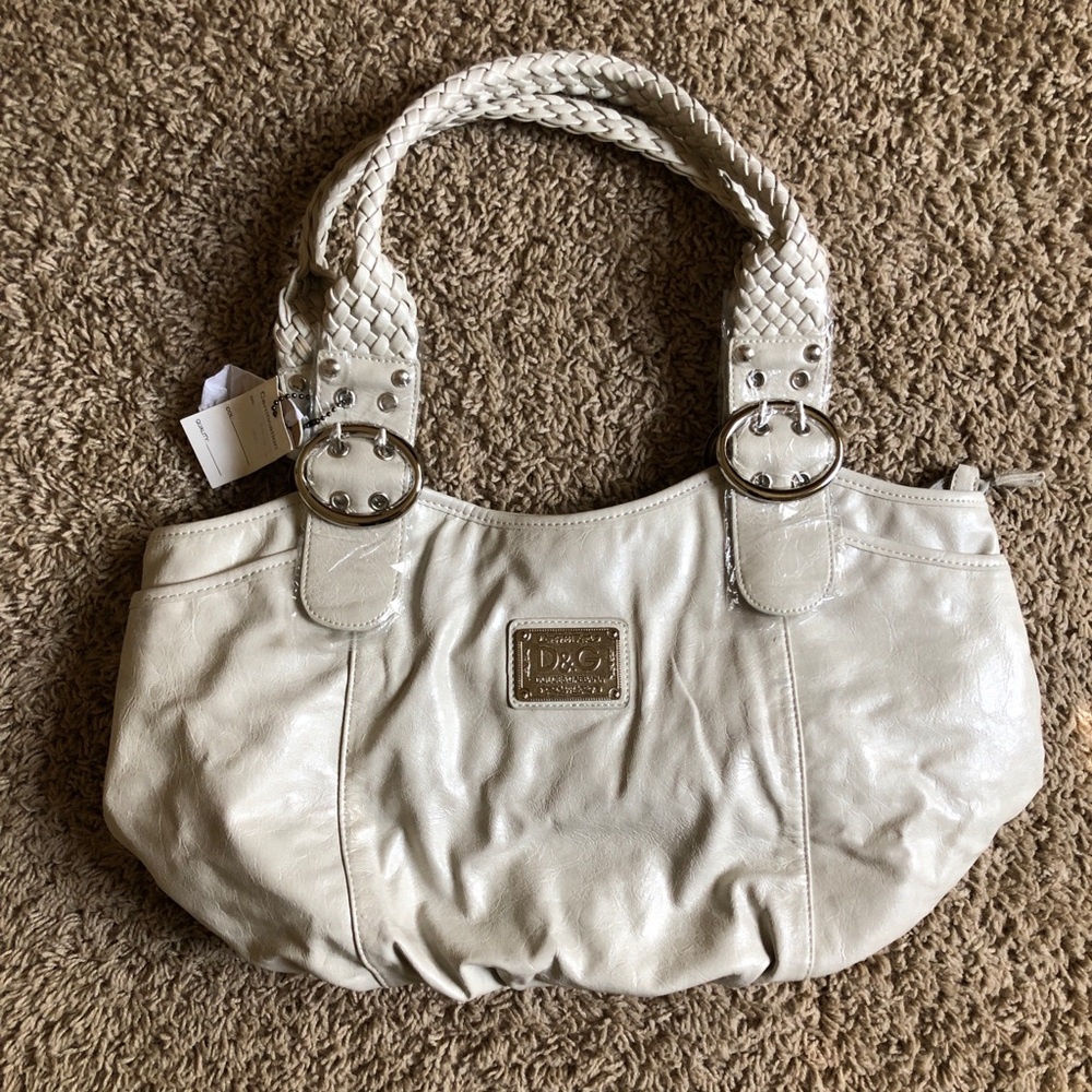 NWT White faux leather shoulder bag